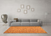 Machine Washable Southwestern Orange Country Area Rugs in a Living Room, wshcon629org