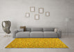 Machine Washable Southwestern Yellow Country Rug in a Living Room, wshcon629yw