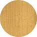 Round Solid Brown Modern Rug, con62brn