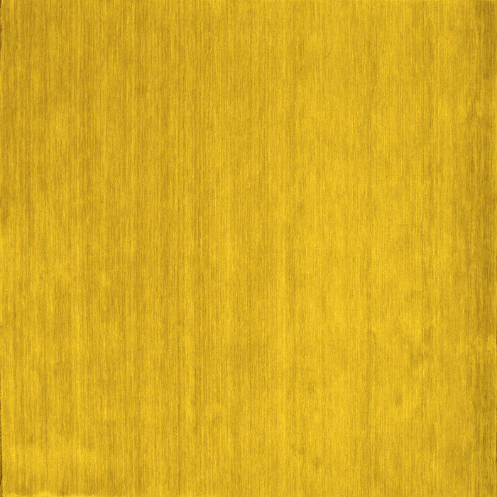 Square Machine Washable Solid Yellow Modern Rug, wshcon62yw