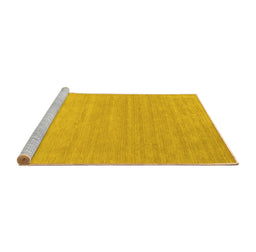 Sideview of Machine Washable Solid Yellow Modern Rug, wshcon62yw