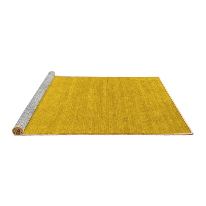 Sideview of Machine Washable Solid Yellow Modern Rug, wshcon62yw