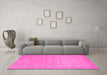 Machine Washable Solid Pink Modern Rug in a Living Room, wshcon62pnk