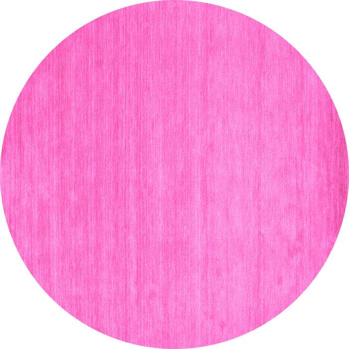 Round Solid Pink Modern Rug, con62pnk