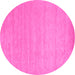 Round Solid Pink Modern Rug, con62pnk