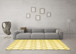 Machine Washable Terrilis Yellow Contemporary Rug in a Living Room, wshcon630yw