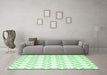 Machine Washable Terrilis Emerald Green Contemporary Area Rugs in a Living Room,, wshcon630emgrn