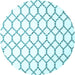 Round Terrilis Light Blue Contemporary Rug, con630lblu