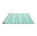 Sideview of Machine Washable Terrilis Turquoise Contemporary Area Rugs, wshcon630turq