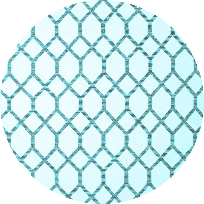 Round Machine Washable Terrilis Light Blue Contemporary Rug, wshcon630lblu