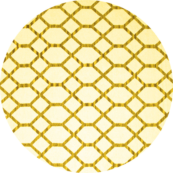Round Terrilis Yellow Contemporary Rug, con630yw