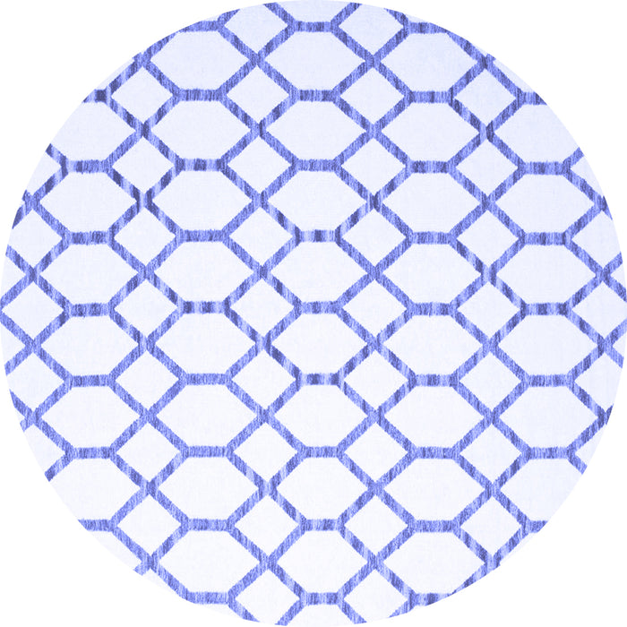 Round Machine Washable Terrilis Blue Contemporary Rug, wshcon630blu