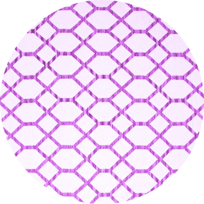 Round Machine Washable Terrilis Purple Contemporary Area Rugs, wshcon630pur