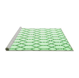 Sideview of Machine Washable Terrilis Emerald Green Contemporary Area Rugs, wshcon630emgrn
