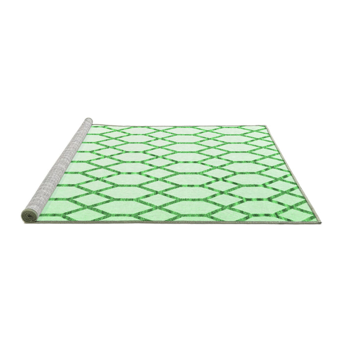 Sideview of Machine Washable Terrilis Emerald Green Contemporary Area Rugs, wshcon630emgrn