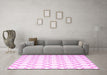 Machine Washable Terrilis Pink Contemporary Rug in a Living Room, wshcon630pnk