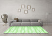 Machine Washable Terrilis Green Contemporary Area Rugs in a Living Room,, wshcon630grn