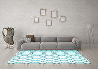 Machine Washable Terrilis Light Blue Contemporary Rug, wshcon630lblu