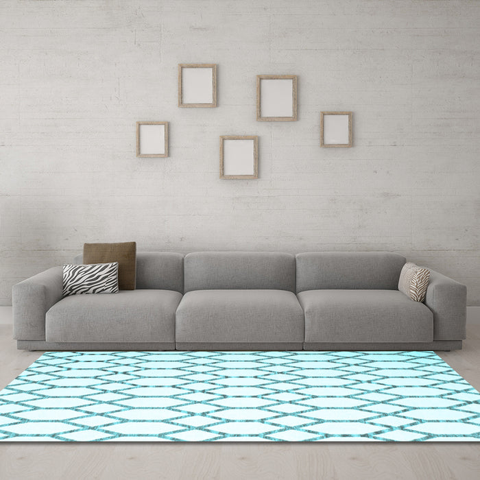 Machine Washable Terrilis Light Blue Contemporary Rug in a Living Room, wshcon630lblu