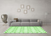 Machine Washable Terrilis Green Contemporary Area Rugs in a Living Room,, wshcon631grn