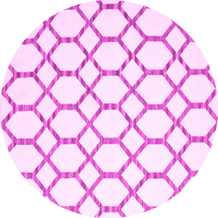 Round Machine Washable Terrilis Pink Contemporary Rug, wshcon631pnk