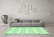 Machine Washable Terrilis Emerald Green Contemporary Area Rugs in a Living Room,, wshcon631emgrn