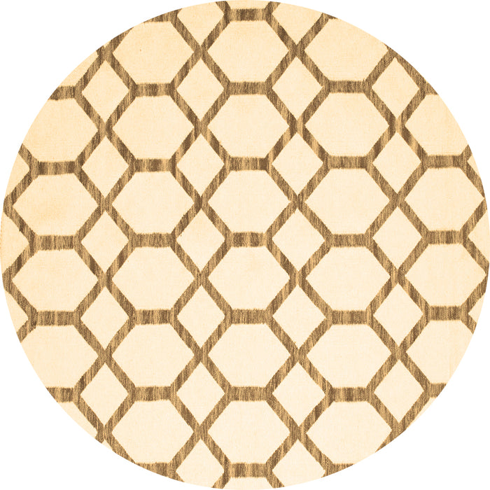 Round Machine Washable Terrilis Brown Contemporary Rug, wshcon631brn