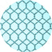 Round Machine Washable Terrilis Light Blue Contemporary Rug, wshcon631lblu