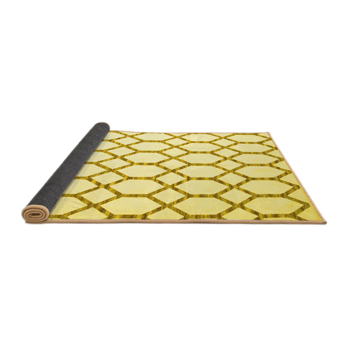 Sideview of Terrilis Yellow Contemporary Rug, con631yw