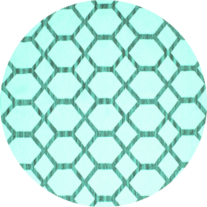 Round Terrilis Turquoise Contemporary Rug, con631turq