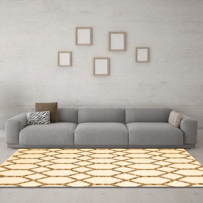Machine Washable Terrilis Brown Contemporary Rug in a Living Room,, wshcon631brn