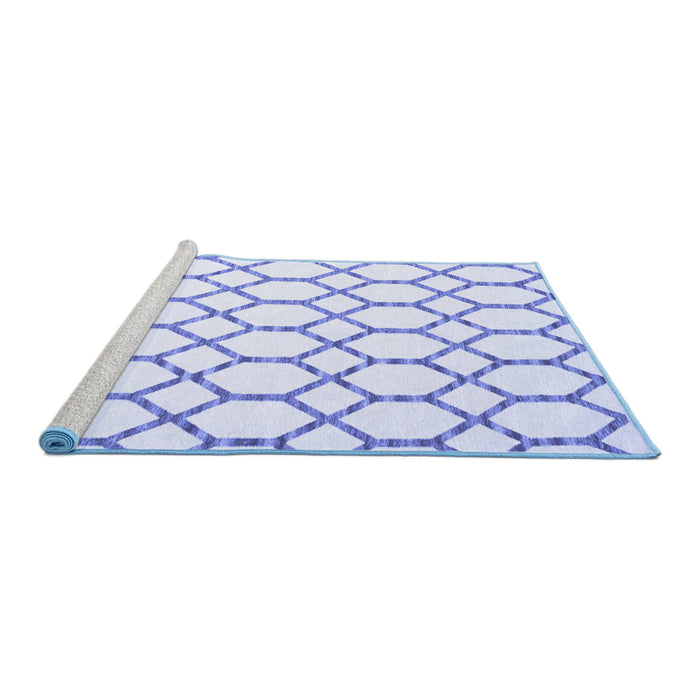 Sideview of Machine Washable Terrilis Blue Contemporary Rug, wshcon631blu