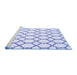 Sideview of Machine Washable Terrilis Blue Contemporary Rug, wshcon631blu