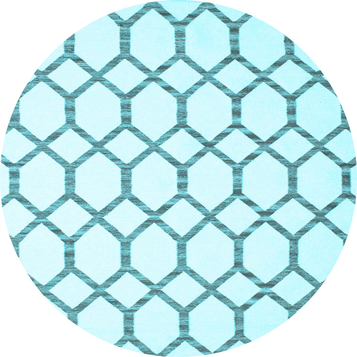 Round Terrilis Light Blue Contemporary Rug, con631lblu