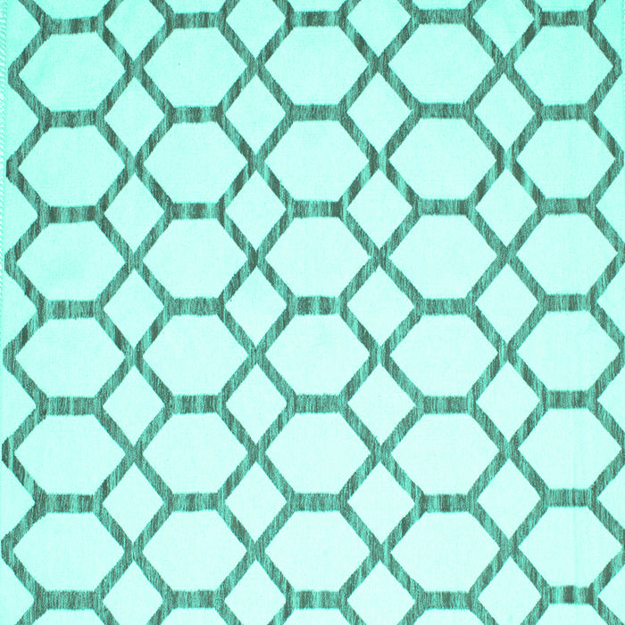 Square Machine Washable Terrilis Turquoise Contemporary Area Rugs, wshcon631turq