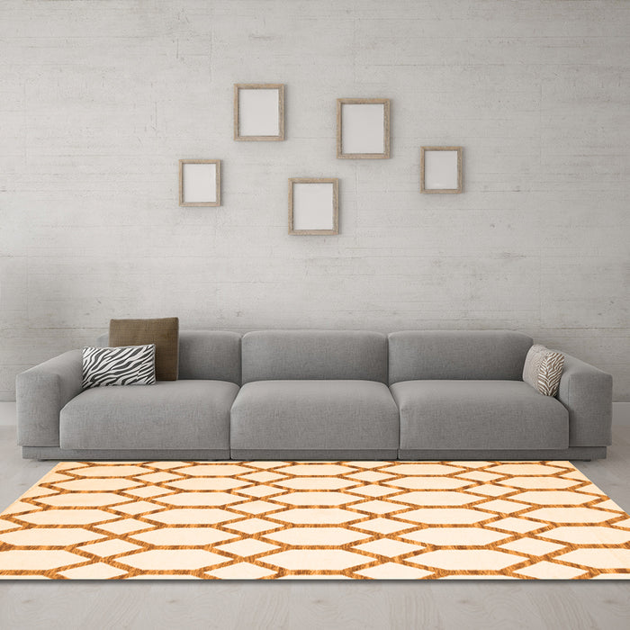 Machine Washable Terrilis Orange Contemporary Area Rugs in a Living Room, wshcon631org