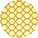 Round Terrilis Yellow Contemporary Rug, con631yw