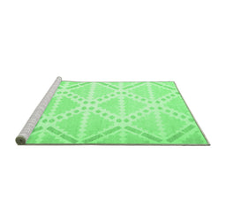 Sideview of Machine Washable Abstract Emerald Green Contemporary Area Rugs, wshcon632emgrn