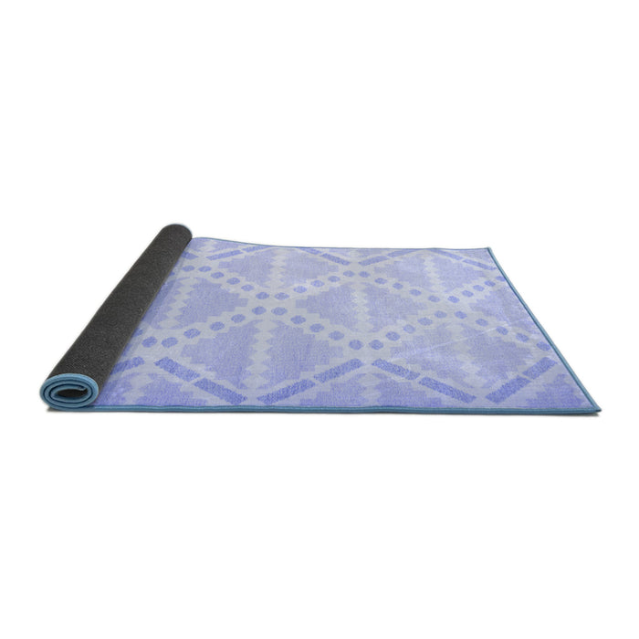 Sideview of Abstract Blue Contemporary Rug, con632blu