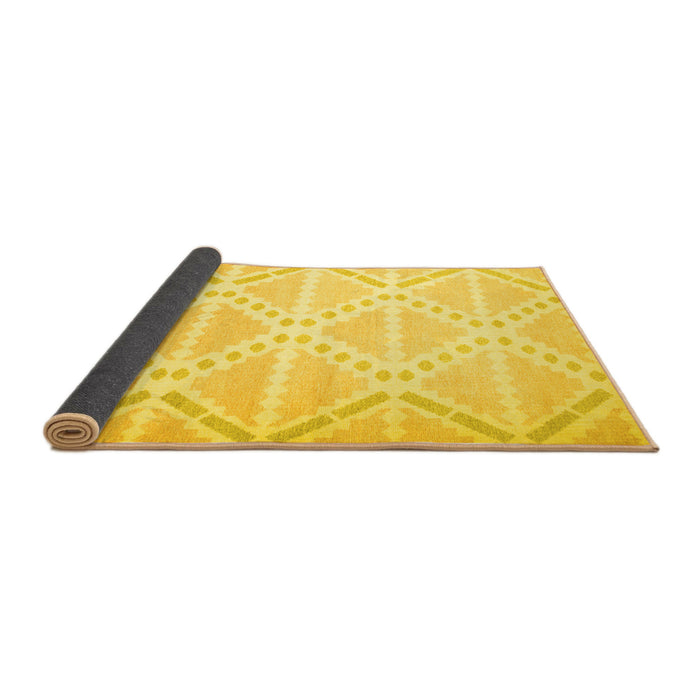 Sideview of Abstract Yellow Contemporary Rug, con632yw