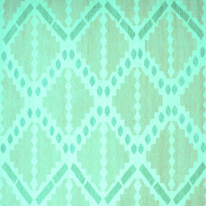Square Abstract Turquoise Contemporary Rug, con632turq