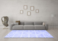 Machine Washable Abstract Blue Contemporary Rug, wshcon632blu