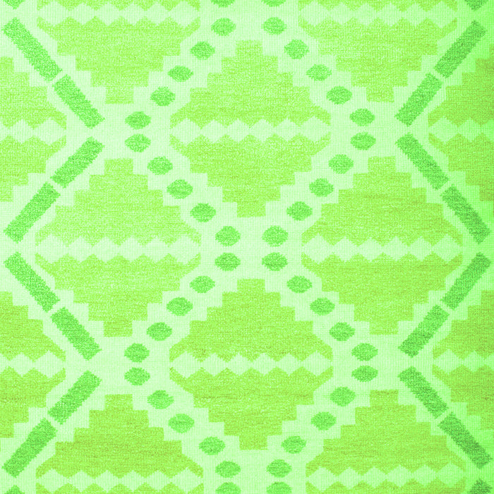 Serging Thickness of Machine Washable Abstract Green Contemporary Area Rugs, wshcon632grn
