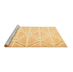 Sideview of Machine Washable Abstract Brown Contemporary Rug, wshcon632brn