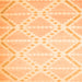 Round Machine Washable Abstract Orange Contemporary Area Rugs, wshcon632org