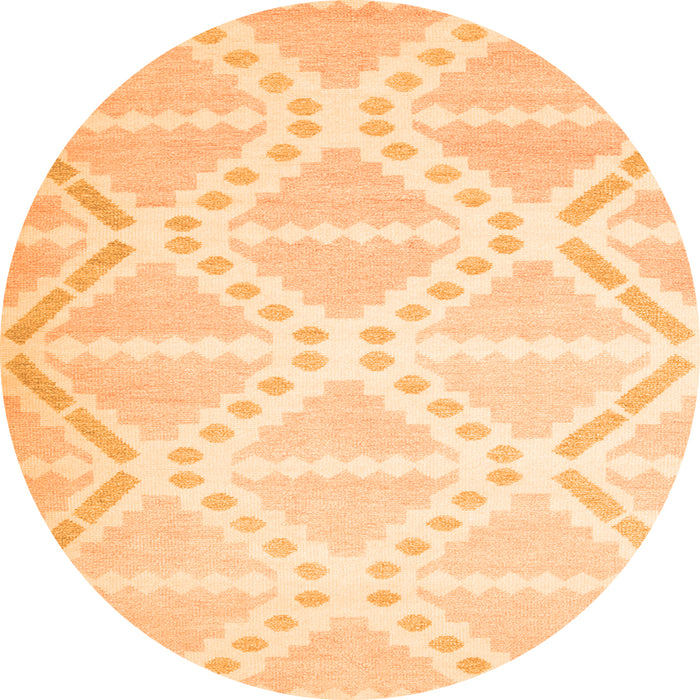 Square Abstract Orange Contemporary Rug, con632org