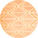 Square Abstract Orange Contemporary Rug, con632org