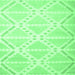 Square Machine Washable Abstract Emerald Green Contemporary Area Rugs, wshcon632emgrn