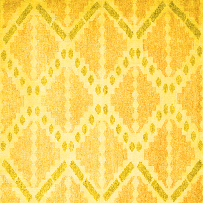 Square Machine Washable Abstract Yellow Contemporary Rug, wshcon632yw