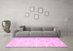 Machine Washable Abstract Pink Contemporary Rug in a Living Room, wshcon632pnk